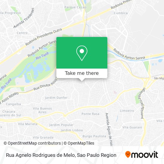 Mapa Rua Agnelo Rodrigues de Melo