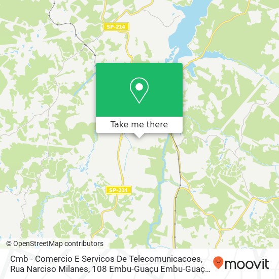 Mapa Cmb - Comercio E Servicos De Telecomunicacoes, Rua Narciso Milanes, 108 Embu-Guaçu Embu-Guaçu-SP 06900-000