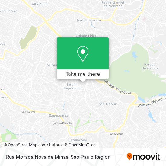 Mapa Rua Morada Nova de Minas