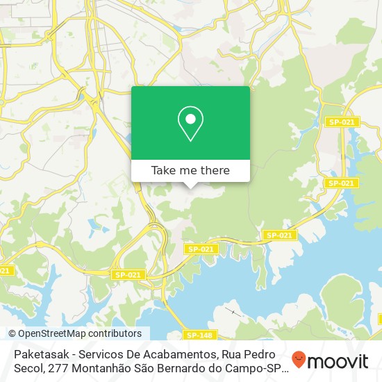 Mapa Paketasak - Servicos De Acabamentos, Rua Pedro Secol, 277 Montanhão São Bernardo do Campo-SP 09791-490