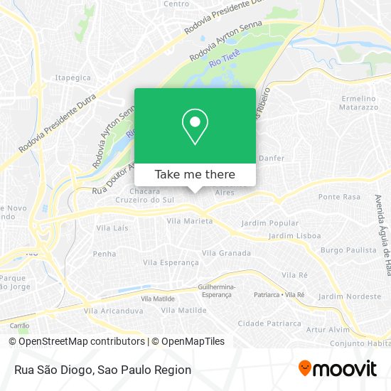 Mapa Rua São Diogo