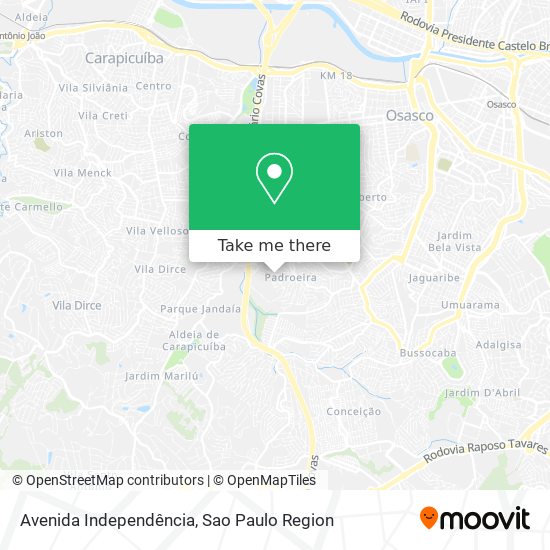 Mapa Avenida Independência