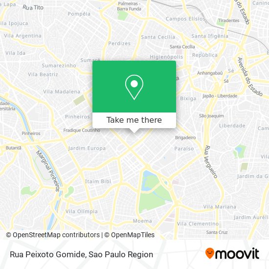 Mapa Rua Peixoto Gomide