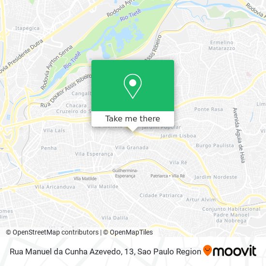 Rua Manuel da Cunha Azevedo, 13 map