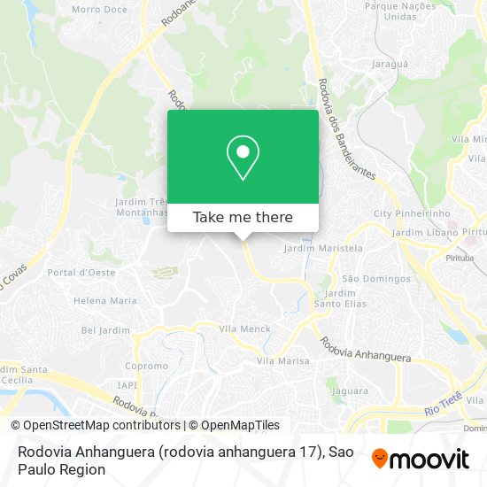 Rodovia Anhanguera (rodovia anhanguera 17) map