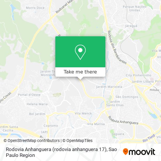 Rodovia Anhanguera (rodovia anhanguera 17) map