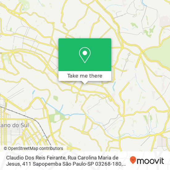Claudio Dos Reis Feirante, Rua Carolina Maria de Jesus, 411 Sapopemba São Paulo-SP 03268-180 map