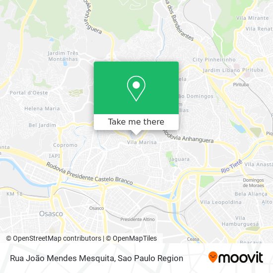 Mapa Rua João Mendes Mesquita