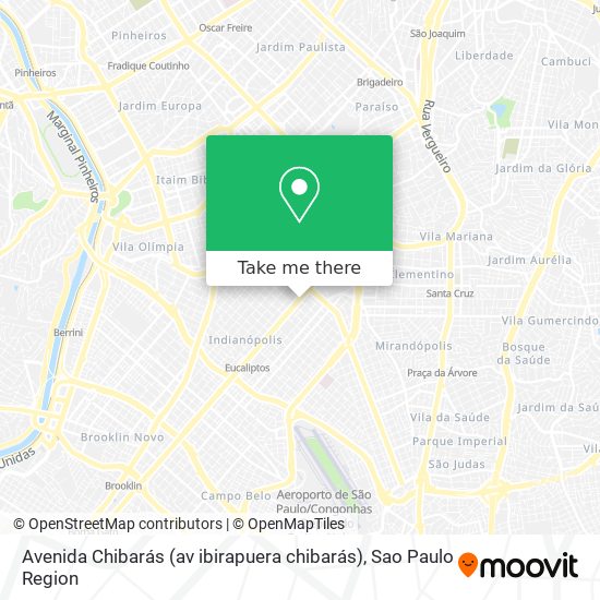 Avenida Chibarás (av ibirapuera chibarás) map