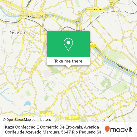 Mapa Kaza Confeccao E Comercio De Enxovais, Avenida Corifeu de Azevedo Marques, 5647 Rio Pequeno São Paulo-SP 05339-005