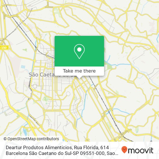 Mapa Deartur Produtos Alimenticios, Rua Flórida, 614 Barcelona São Caetano do Sul-SP 09551-000