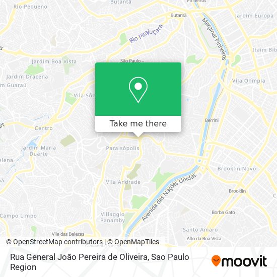 Mapa Rua General João Pereira de Oliveira