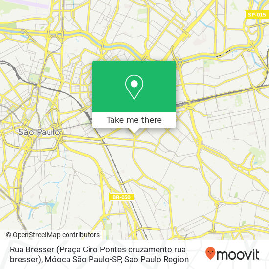 Rua Bresser (Praça Ciro Pontes cruzamento rua bresser), Móoca São Paulo-SP map