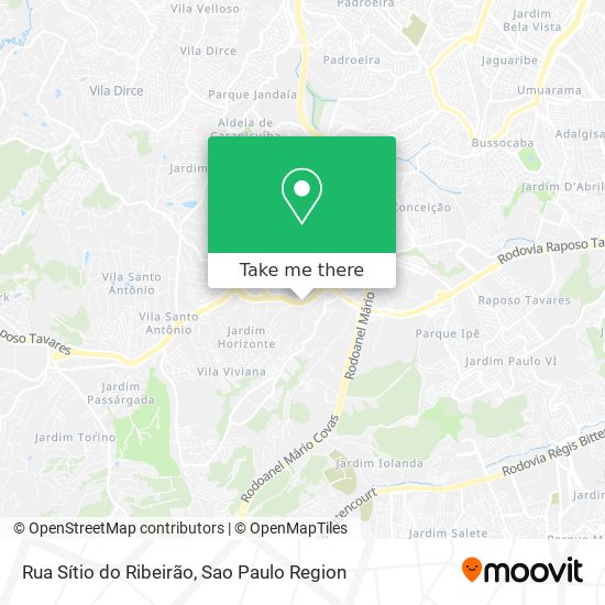 Mapa Rua Sítio do Ribeirão