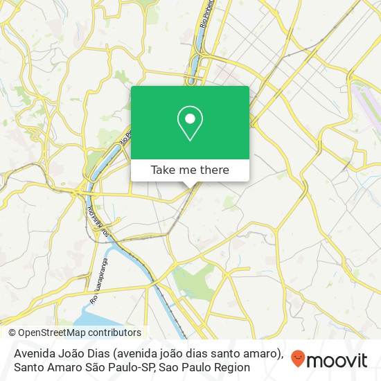 Mapa Avenida João Dias (avenida joão dias santo amaro), Santo Amaro São Paulo-SP