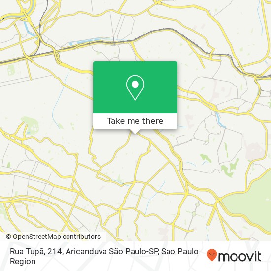 Mapa Rua Tupã, 214, Aricanduva São Paulo-SP