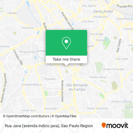 Mapa Rua Java (avenida índico java)