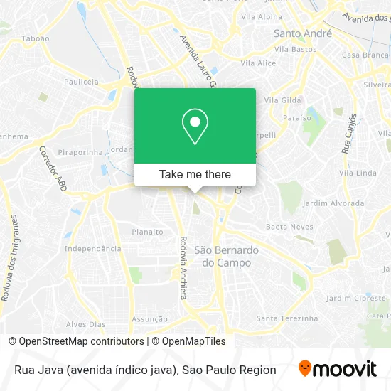 Rua Java (avenida índico java) map