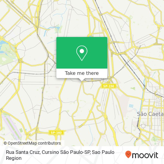 Mapa Rua Santa Cruz, Cursino São Paulo-SP