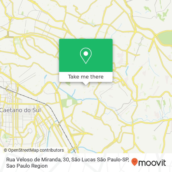 Mapa Rua Veloso de Miranda, 30, São Lucas São Paulo-SP