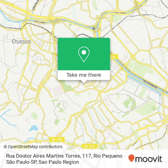 Mapa Rua Doutor Aires Martins Torres, 117, Rio Pequeno São Paulo-SP