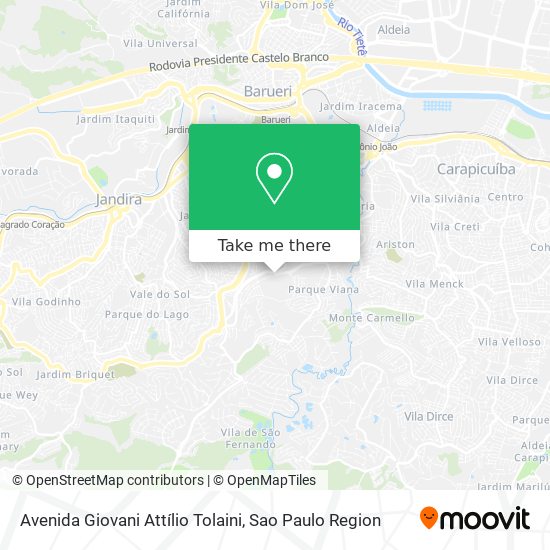 Mapa Avenida Giovani Attílio Tolaini