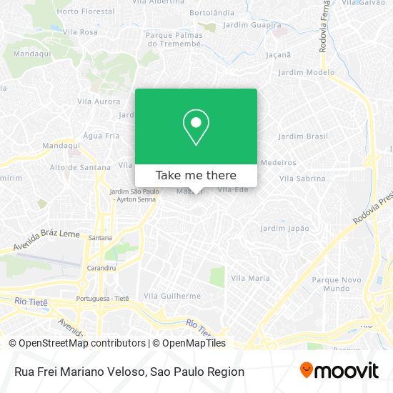 Mapa Rua Frei Mariano Veloso