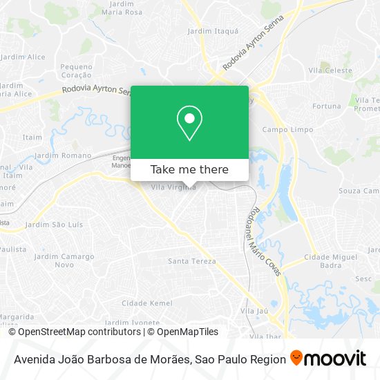 Mapa Avenida João Barbosa de Morães