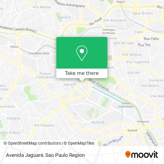 Mapa Avenida Jaguaré