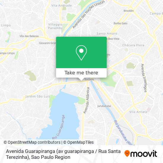 Mapa Avenida Guarapiranga (av guarapiranga / Rua Santa Terezinha)