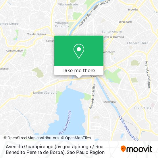 Mapa Avenida Guarapiranga (av guarapiranga / Rua Benedito Pereira de Borba)
