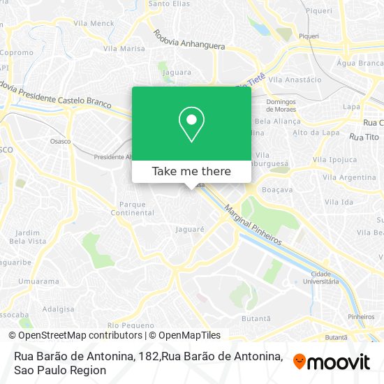 Mapa Rua Barão de Antonina, 182,Rua Barão de Antonina