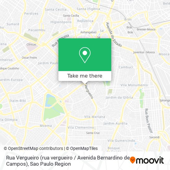 Rua Vergueiro (rua vergueiro / Avenida Bernardino de Campos) map