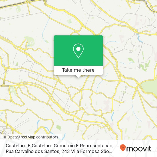 Mapa Castelaro E Castelaro Comercio E Representacao, Rua Carvalho dos Santos, 243 Vila Formosa São Paulo-SP 03386-190