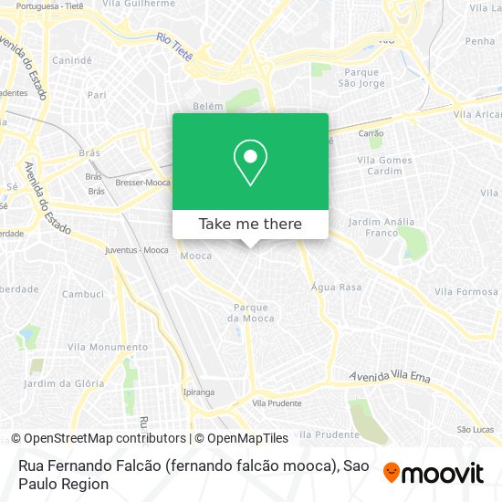 Rua Fernando Falcão (fernando falcão mooca) map