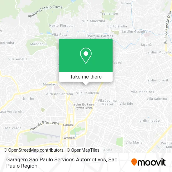 Garagem Sao Paulo Servicos Automotivos map