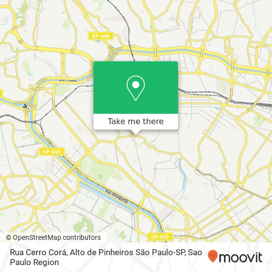 Rua Cerro Corá, Alto de Pinheiros São Paulo-SP map
