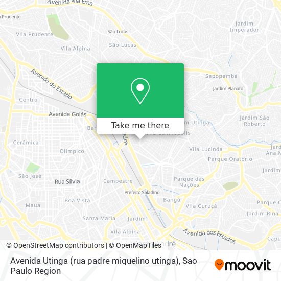 Avenida Utinga (rua padre miquelino utinga) map