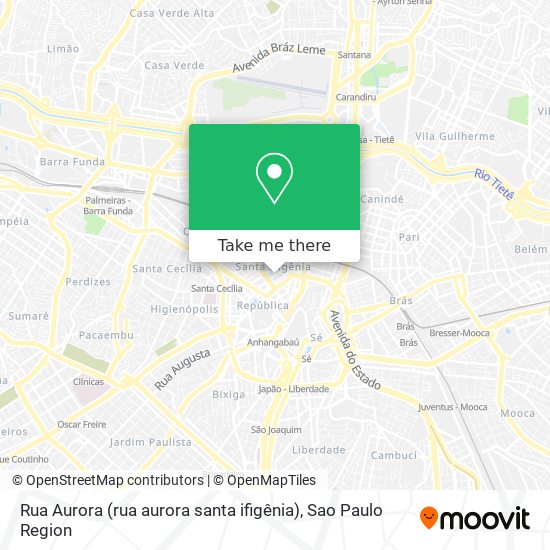 Mapa Rua Aurora (rua aurora santa ifigênia)