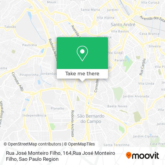Mapa Rua José Monteiro Filho, 164,Rua José Monteiro Filho