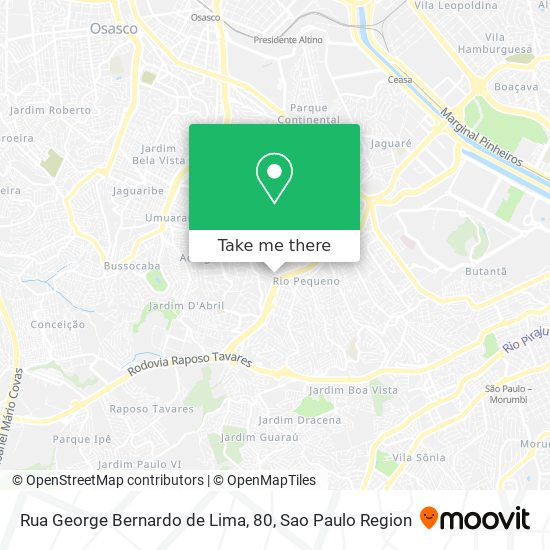 Mapa Rua George Bernardo de Lima, 80