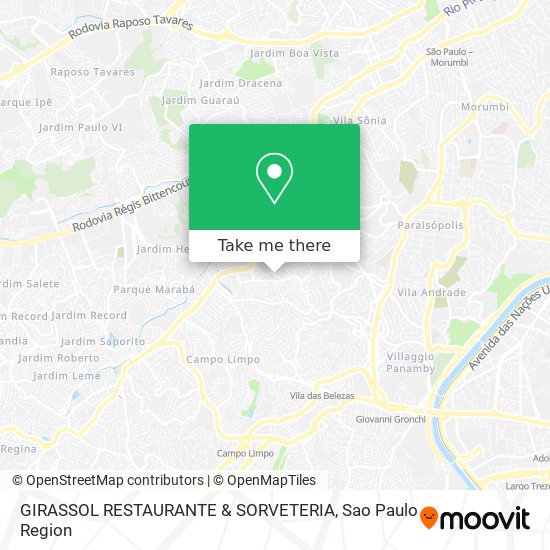 GIRASSOL RESTAURANTE & SORVETERIA map