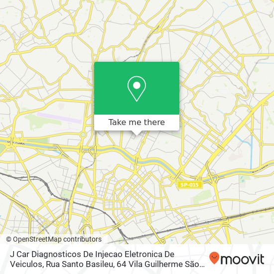 J Car Diagnosticos De Injecao Eletronica De Veiculos, Rua Santo Basileu, 64 Vila Guilherme São Paulo-SP 02055-020 map