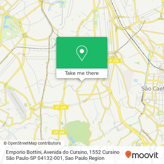 Mapa Emporio Bottini, Avenida do Cursino, 1552 Cursino São Paulo-SP 04132-001