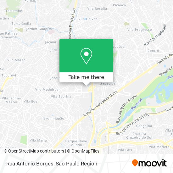 Mapa Rua Antônio Borges