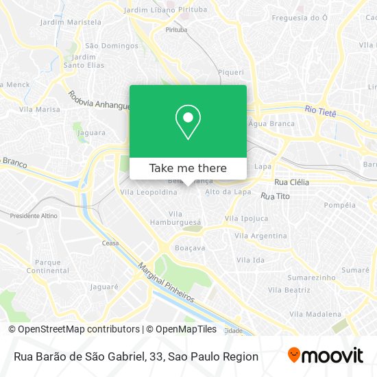 Mapa Rua Barão de São Gabriel, 33