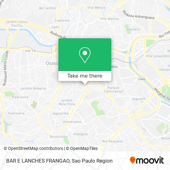 Mapa BAR E LANCHES FRANGAO