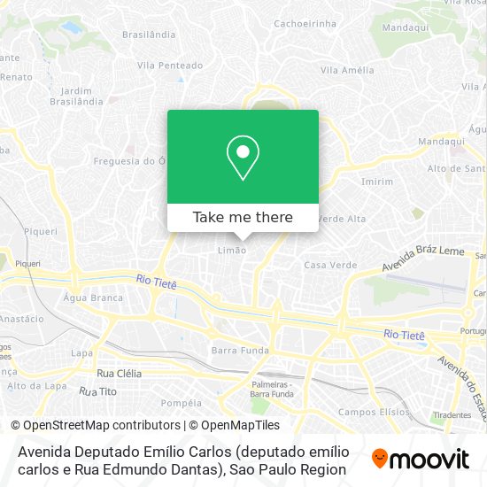 Mapa Avenida Deputado Emílio Carlos (deputado emílio carlos e Rua Edmundo Dantas)
