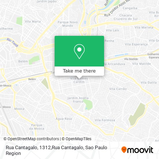Mapa Rua Cantagalo, 1312,Rua Cantagalo