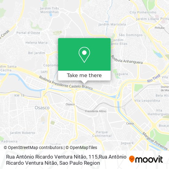 Mapa Rua Antônio Ricardo Ventura Nitão, 115,Rua Antônio Ricardo Ventura Nitão